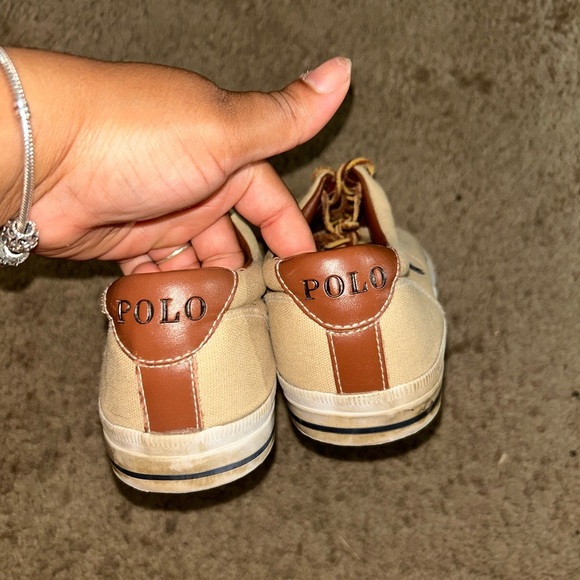 Polo by Ralph Lauren Men's Beige Canvas Sneakers - Picture 3 of 5